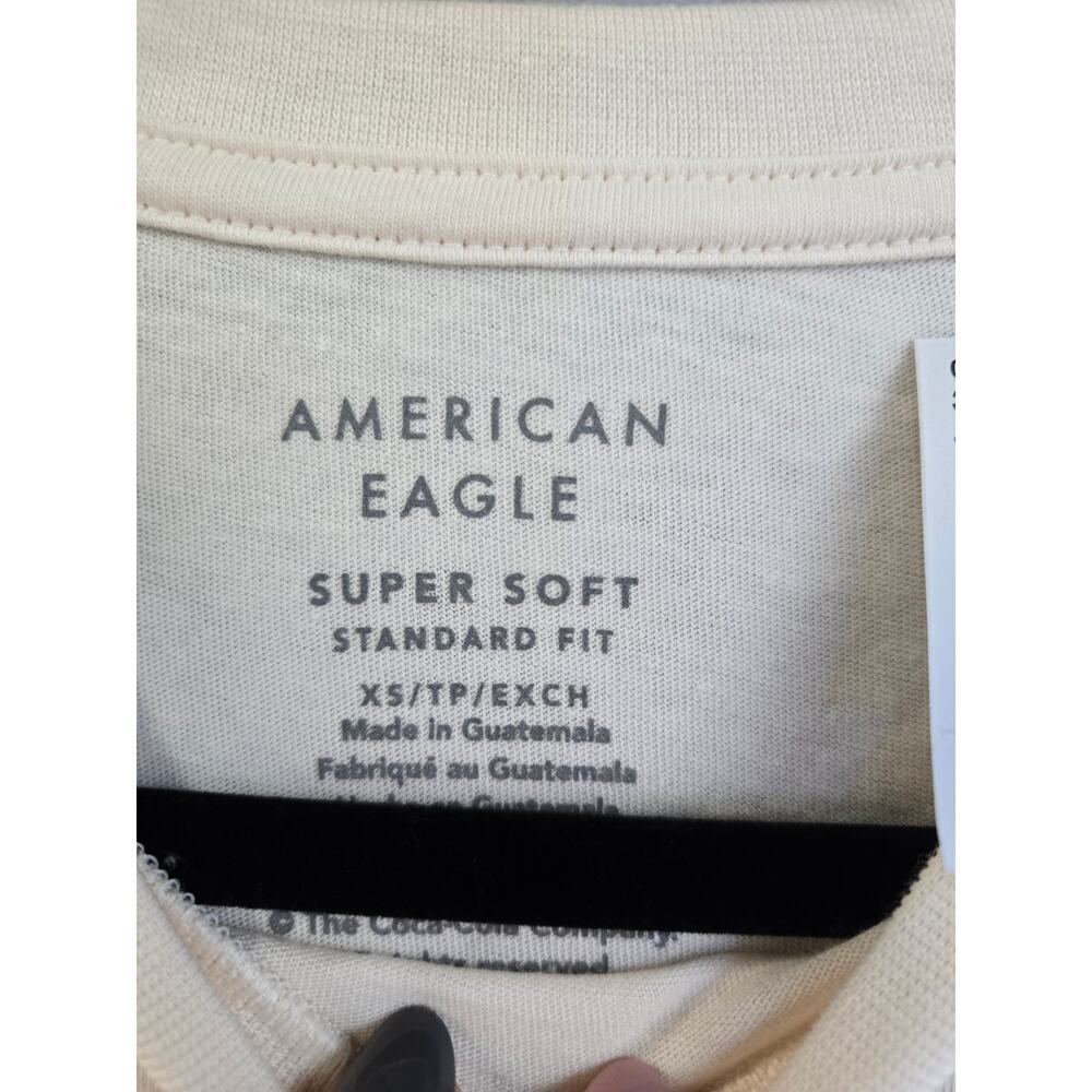 American Eagle Coca-Cola Tropical Graphic Tee Cream NWT Extra Small Beach Summer - Picture 3 of 6